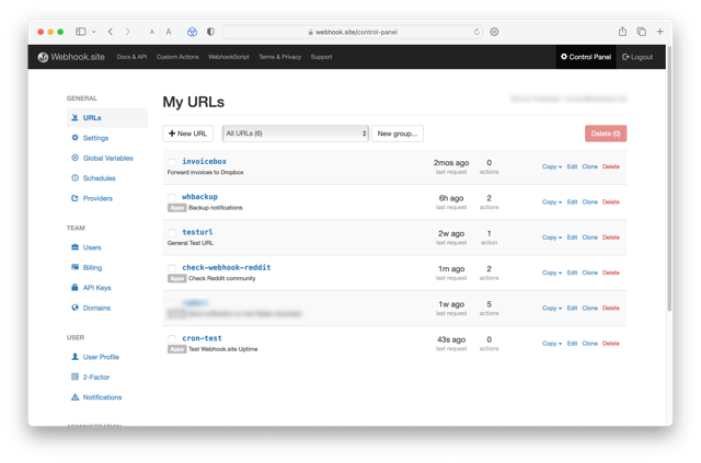 Control Panel Screenshot
